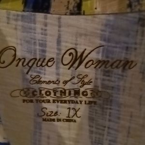 FINAL PRICEOnque Woman multi-colored l/s jacket/ flap pockets/drawstring belt XL